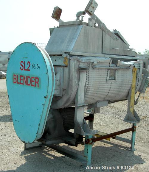 Used- Stainless Steel J.H. Day Double Spiral Ribbon Blender, 23 cubic feet working capacity, 25.5 total