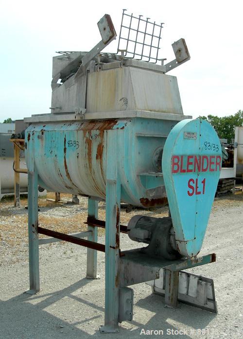 USED: J H Day Double Spiral Ribbon Blender, 17.5 cubic feet working capacity, 19.5 total, 316 stainless steel. Carbon steel jacketed trough 24" wide x 60" long x approximately 26" deep. 2" diameter s...