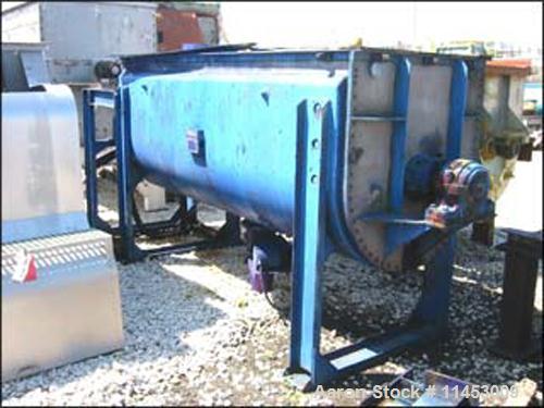 Unused-Used Day 100 Cubic Foot Ribbon Blender. Stainless steel construction, 40" wide X 120" long trough, double ribbon, jac...
