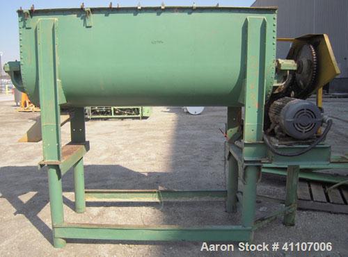 Used J.H.Day Double Spiral Ribbon Blender, Approximately 32 Cubic Foot Capacity, Carbon Steel. Non-Jacketed trough measures 81" long x 28" wide x approximately 30" deep. 2 1/2" diameter shaft, inner ...