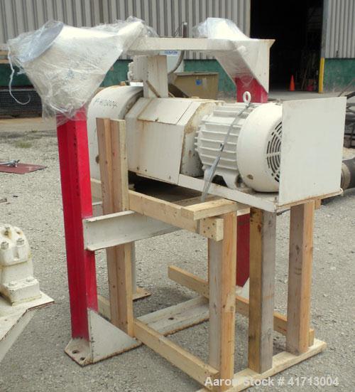 Used J.H. Day Double Spiral Ribbon Blender, 120 cubic feet working capacity. 304 stainless steel clad; carbon steel outside.  Non-jacketed trough 44" wide x 120" long x approximately 52" deep. 4-1/2"...