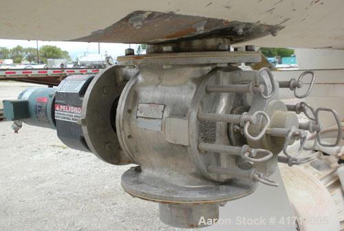 Used J.H. Day Double Spiral Ribbon Blender, 79 cubic root working capacity. 304 stainless steel clad; carbon steel outside.  Non-jacketed trough 40" wide x 96" long x approximately 47" deep. 4-1/4" d...