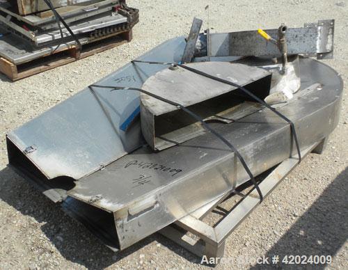 Used J.H. Day Double Spiral Ribbon Blender, 100 Cubic Feet Working Capacity (115 Total), 304 Stainless Steel. Non-Jacketed trough 40" wide x 120" long x approximately 48" deep. 5" Diameter shaft, inn...