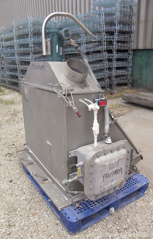 Used J.H. Day Double Spiral Ribbon Blender, 100 Cubic Feet Working Capacity (115 Total), 304 Stainless Steel. Non-Jacketed trough 40" wide x 120" long x approximately 48" deep. 5" Diameter shaft, inn...