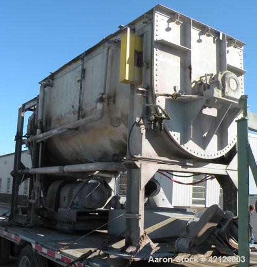 Used J.H. Day Double Spiral Ribbon Blender, 270 cubic feet working capacity (298 total), carbon steel. Jacketed trough 60" wide x 144" long x approximately 60" deep. 6" diameter shaft, inner ribbon 2...