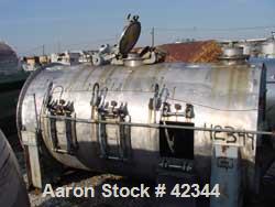 USED: Day cylindrical ribbon blender Model 72x12, 304 S/S. 327 cu ft total. 294.1 cu ft working capacity. 6'n dia x 12'n long. Flat heads. (1) end removable. Dbl spiral ribbon, inner 1/2" thk x 2-1/2...