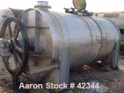 USED: Day cylindrical ribbon blender Model 72x12, 304 S/S. 327 cu ft total. 294.1 cu ft working capacity. 6'n dia x 12'n long. Flat heads. (1) end removable. Dbl spiral ribbon, inner 1/2" thk x 2-1/2...