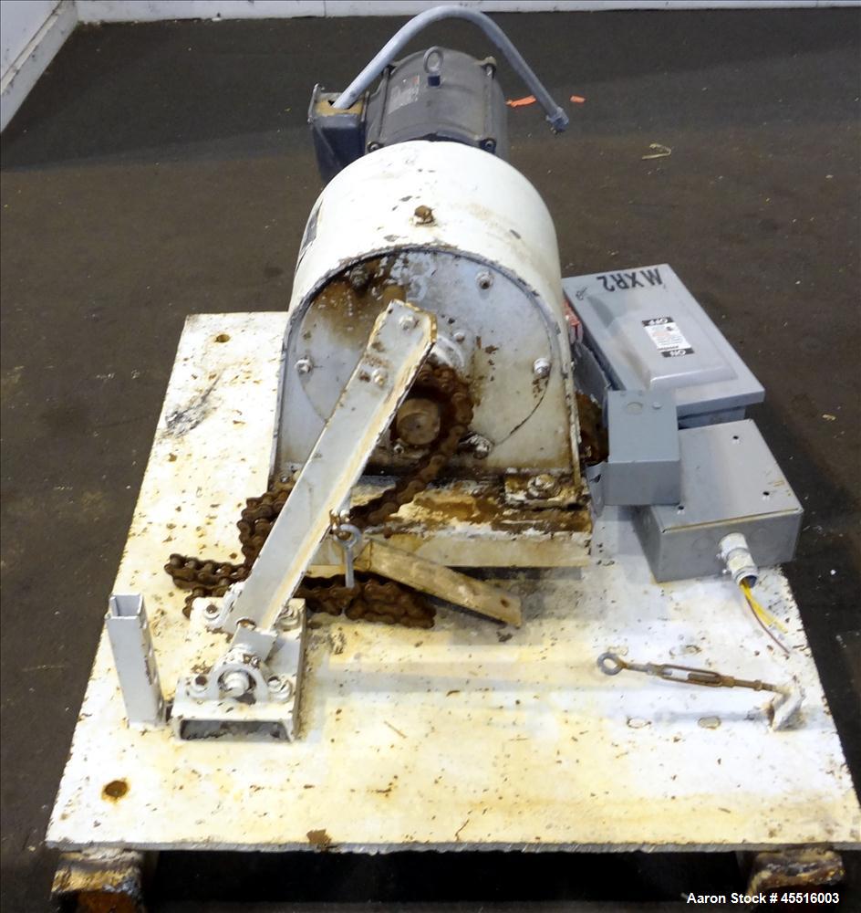 Used Double Spiral Ribbon Blender, 36 Cubic Feet Working Capacity.  304 Stainless steel non-jacketed trough 78" long x 30" wide x 32" deep.  Carbon steel 4" diameter shaft with inner ribbon 1.5" wide...