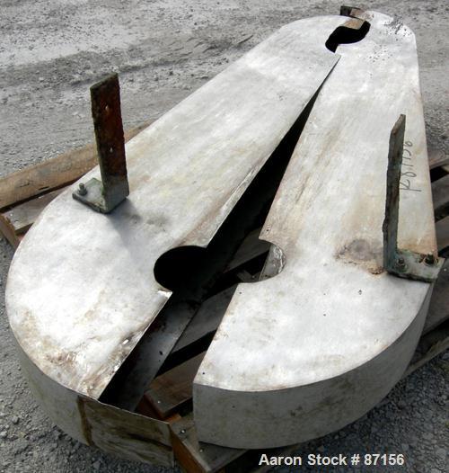 Used J H Day Double Spiral Ribbon Blender, 100 Cubic Feet Working Capacity, 316 Stainless Steel. Non-jacketed trough 35-5/8" wide x 155-5/8" long x approximately 42" deep. 5-1/2" diameter shaft. Inne...