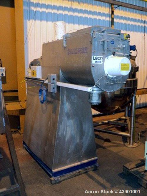 Used KEK-Gardner Model 200L 316 Stainless Steel Ribbon Blender. 200 Liter working capacity and approximately 300 liter total capacity. Mixing trough approximately 440 mm wide X 580 mm deep X 1340 mm ...