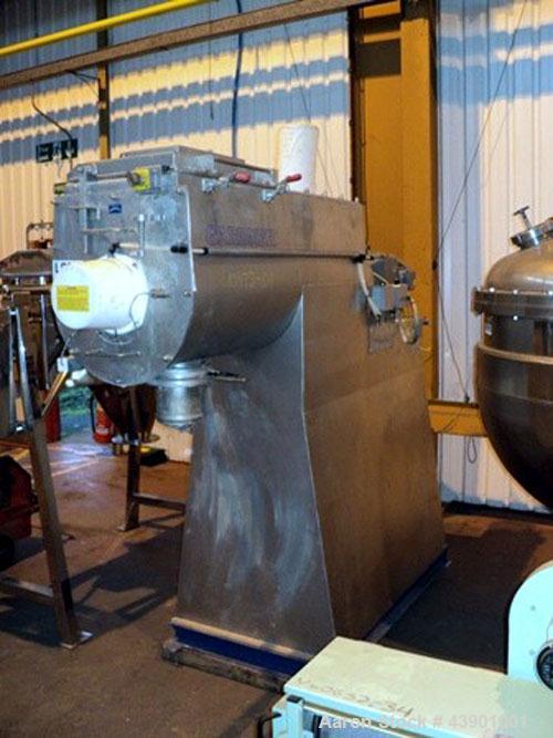 Used KEK-Gardner Model 200L 316 Stainless Steel Ribbon Blender. 200 Liter working capacity and approximately 300 liter total capacity. Mixing trough approximately 440 mm wide X 580 mm deep X 1340 mm ...
