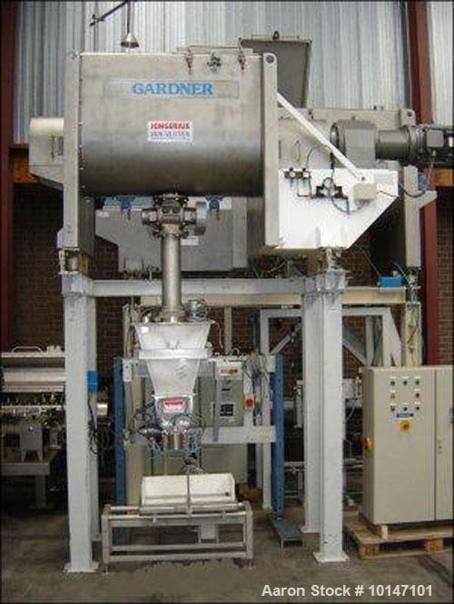 Used-Kemutec Gardner Ribbon Blender, Type HE-750, Stainless Steel construction.  Capacity 26.5 cubic feet (750 litre), troug...