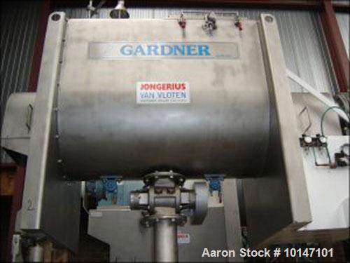 Used-Kemutec Gardner Ribbon Blender, Type HE-750, Stainless Steel construction.  Capacity 26.5 cubic feet (750 litre), troug...