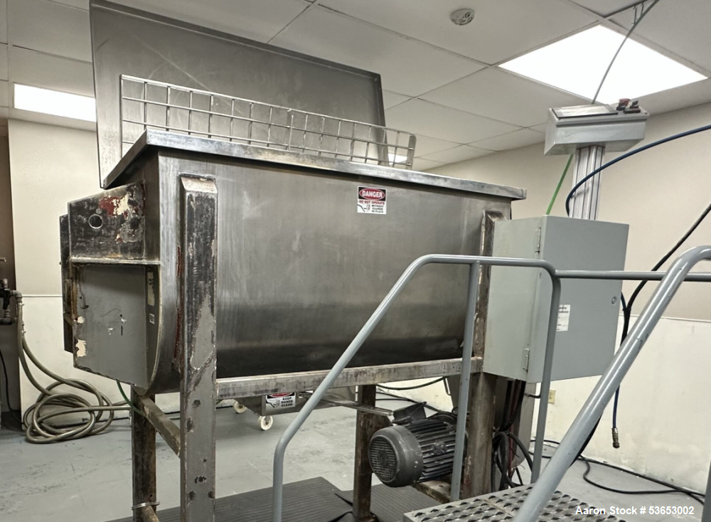 Used 25 Cubic Feet Stainless Steel, Double Ribbon, Ribbon Blender