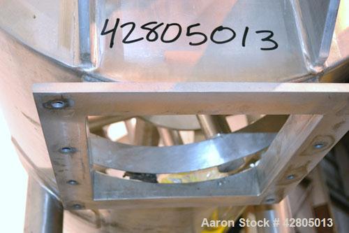 Used Lee Industries Double Spiral Ribbon Blender, 27.8 Cubic Feet (1200 Pound) Working Capacity, Model 1200TDR, 316 Stainless Steel. #4 Finish Non-jacketed trough 30 wide x 60 long x 32 deep. Open to...