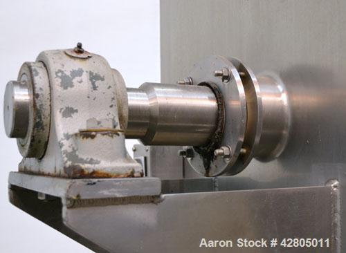Used Lee Industries Double Spiral Ribbon Blender, 22.2 Cubic Feet (900 Pound) Working Capacity, Model 900TDR, 316 Stainless Steel. #4 Finish Non-jacketed trough 30’’ wide x 48’’ long x 32’’ deep. Ope...