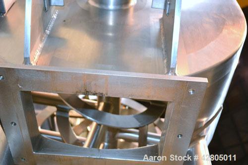 Used Lee Industries Double Spiral Ribbon Blender, 22.2 Cubic Feet (900 Pound) Working Capacity, Model 900TDR, 316 Stainless Steel. #4 Finish Non-jacketed trough 30’’ wide x 48’’ long x 32’’ deep. Ope...