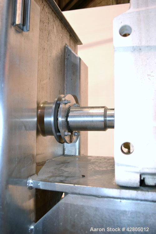 Used Lee Industries Double Spiral Ribbon Blender, 22.2 Cubic Feet (900 Pound) Working Capacity, Model 900TDR, 316 Stainless Steel. #4 Finish Non-jacketed trough 30’’ wide x 48’’ long x 32’’ deep. Ope...