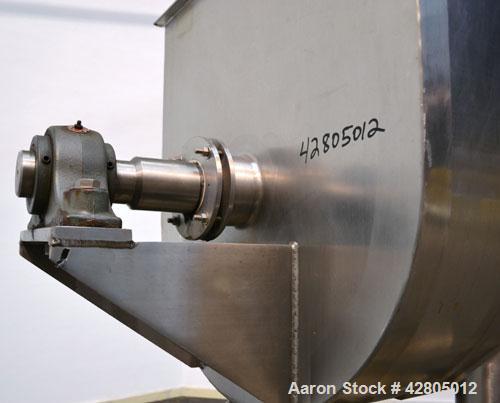 Used Lee Industries Double Spiral Ribbon Blender, 22.2 Cubic Feet (900 Pound) Working Capacity, Model 900TDR, 316 Stainless Steel. #4 Finish Non-jacketed trough 30’’ wide x 48’’ long x 32’’ deep. Ope...