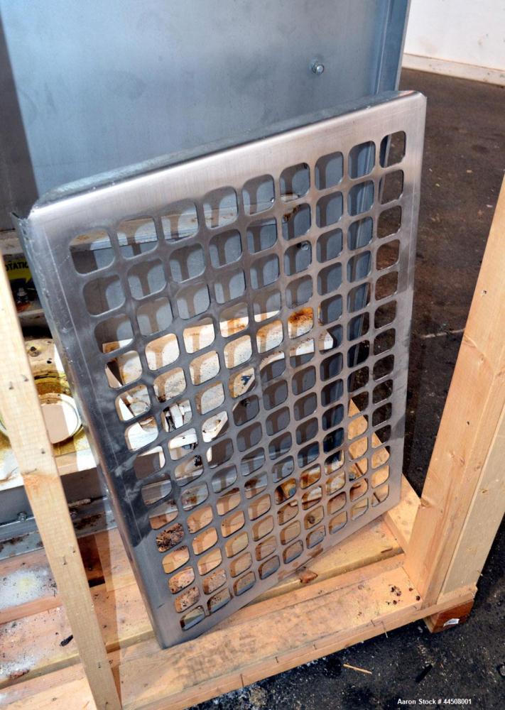 Used Marion Ribbon Blender, Model SRS-3648, 30 Cubic Foot Working Capacity (41 Total), 304 Stainless Steel. Non-jacketed trough 36” wide x 48” long x approximately 45” deep. 3” Diameter shaft. Inner ...