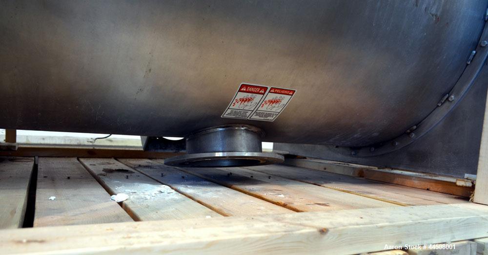 Used Marion Ribbon Blender, Model SRS-3648, 30 Cubic Foot Working Capacity (41 Total), 304 Stainless Steel. Non-jacketed trough 36” wide x 48” long x approximately 45” deep. 3” Diameter shaft. Inner ...