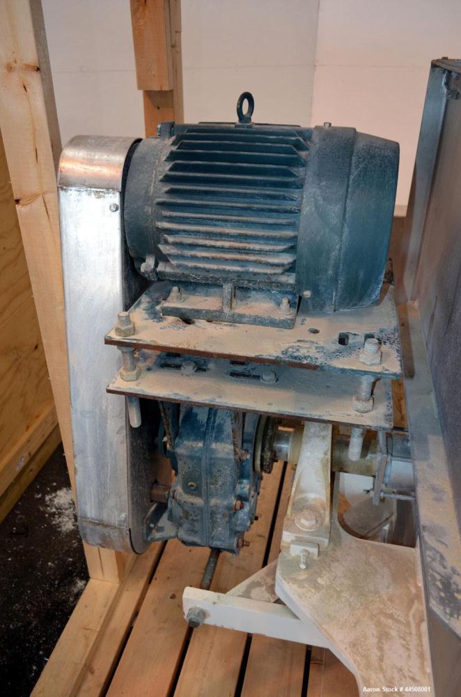 Used Marion Ribbon Blender, Model SRS-3648, 30 Cubic Foot Working Capacity (41 Total), 304 Stainless Steel. Non-jacketed trough 36” wide x 48” long x approximately 45” deep. 3” Diameter shaft. Inner ...