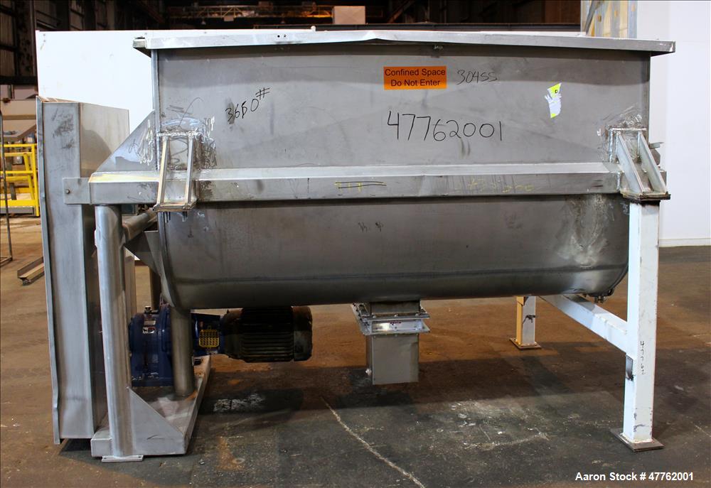 Used Mueller Double Spiral Ribbon Blender, 106.9 Cubic Feet Capacity, 304 Stain