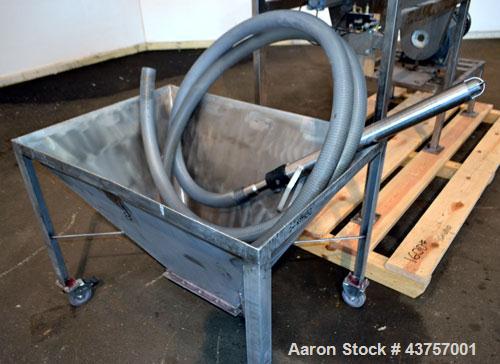 Used Ribbon Blender, 15 Cubic Feet, 304 Stainless Steel. Non-jacketed trough 25” wide x 48” long x approximately 28” deep. 2-1/2” Diameter shaft, inner ribbon 1-1/2” wide x 3/16” thick, outer ribbon ...