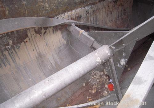 Previously owned - Single Ribbon Blender, 142 Cubic Feet, 304 Stainless Steel. Jacketed trough 48'' wide x 120" long x approximately 54" deep. 5" diameter shaft with a single slurry ribbon agitator, ...