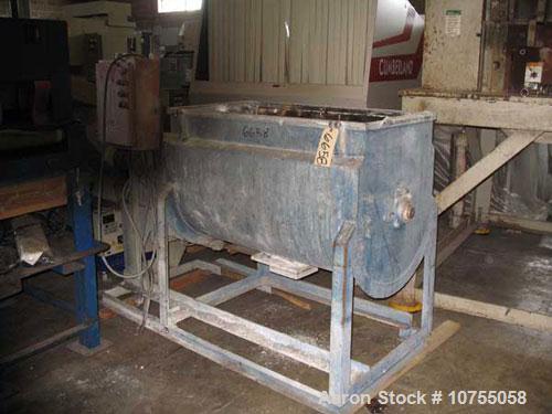 Used- Stainless steel ribbon mixer, 16 cubic feet working capacity