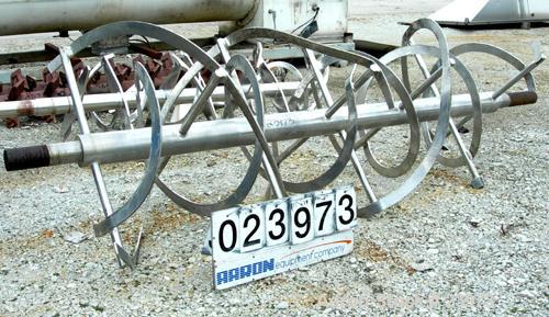 Used- Ribbon Assembly Only, 140 Cubic Feet, 347 Stainless Steel. 48'' diameter x 120'' long double spiral for center dischar...