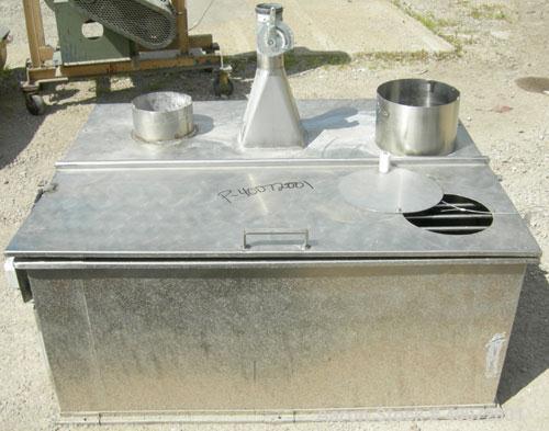 Used Twin Shaft Ribbon Mixer, Approximately 41 Cubic Foot Capacity, 304 Stainless Steel.  304 stainless steel jacketed trough 40" wide x 51" long x approximately 17" deep, no rating.  (2) 3 1/4" diam...