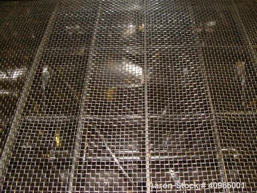 Used Ribbon Blender, 25 Cubic Feet, Stainless Steel. Non-jacketed trough 29" wide x 58" long x 32" deep, 6" center bottom outlet. Stainless steel split packing glands, split two piece cover and safet...
