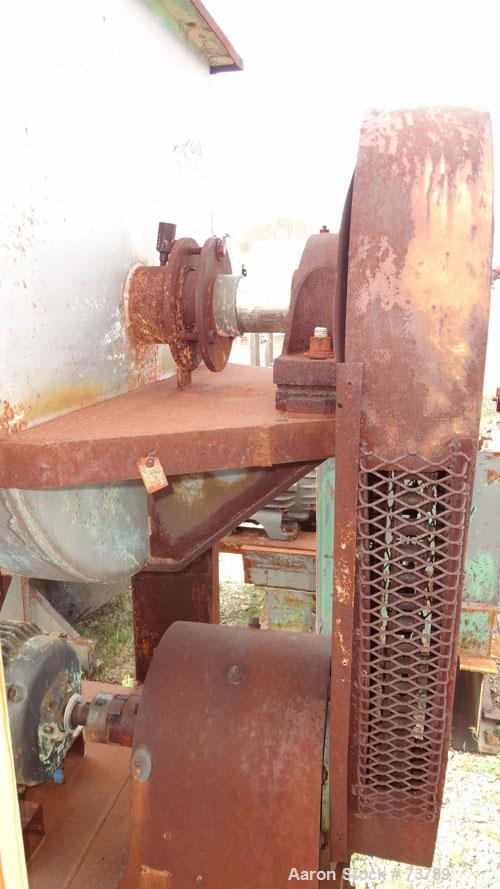 Used Double Spiral Ribbon Blender, 80 Cubic Feet Working Capacity, 304 Stainless Steel. Non-jacketed trough 36" wide x 120" long x approximately 38" deep. 3-1/2" Diameter shaft. Inner ribbon 2" wide ...