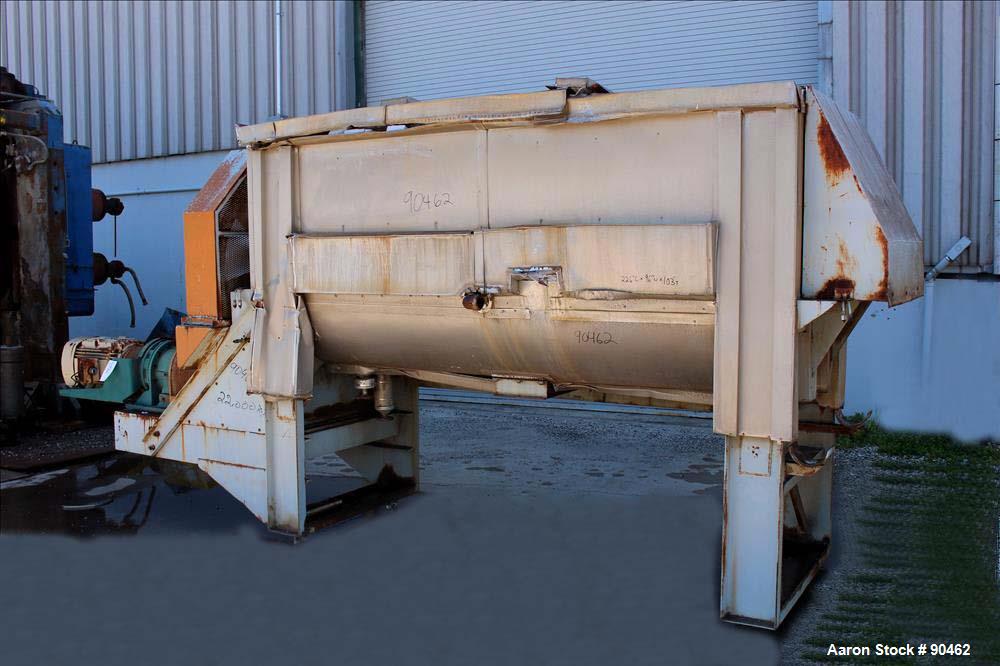 Used: Carbon Steel Double Spiral Ribbon Blender, Approximately 100 Cubic Feet Wo