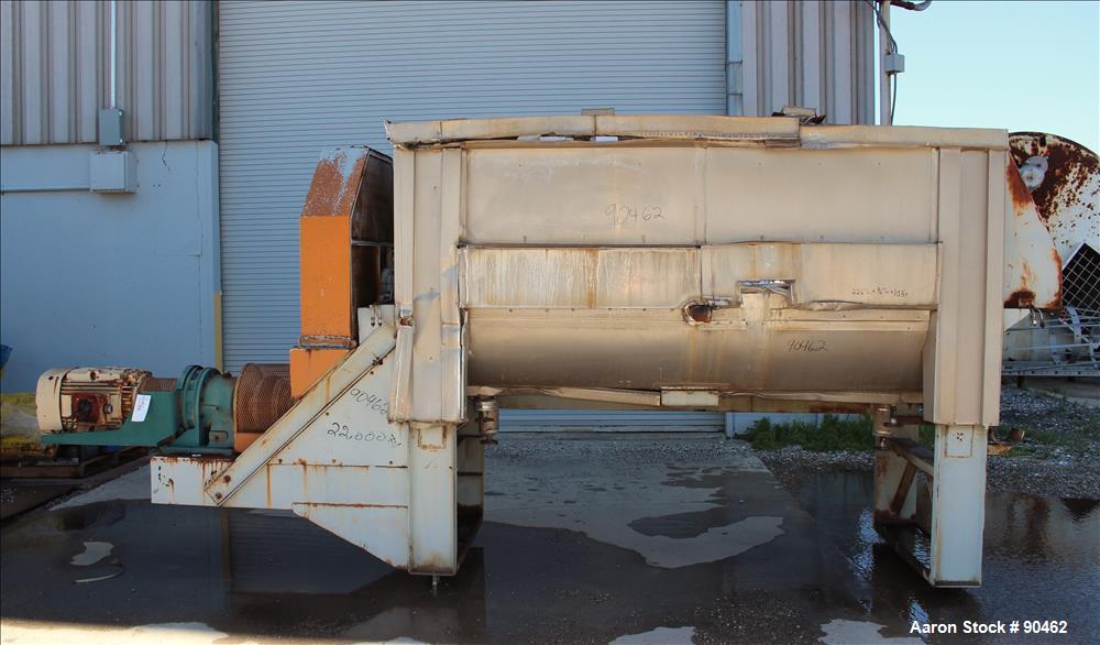 Used: Carbon Steel Double Spiral Ribbon Blender, Approximately 100 Cubic Feet Wo