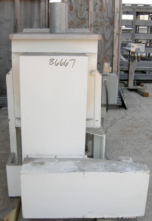 USED: Patterson Foundry Machine double spiral ribbon blender, 19.5 cubic foot working capacity, 304 stainless steel. Carbon steel jacketed trough 24" wide x 66" long x approximately 29" deep, rated 8...