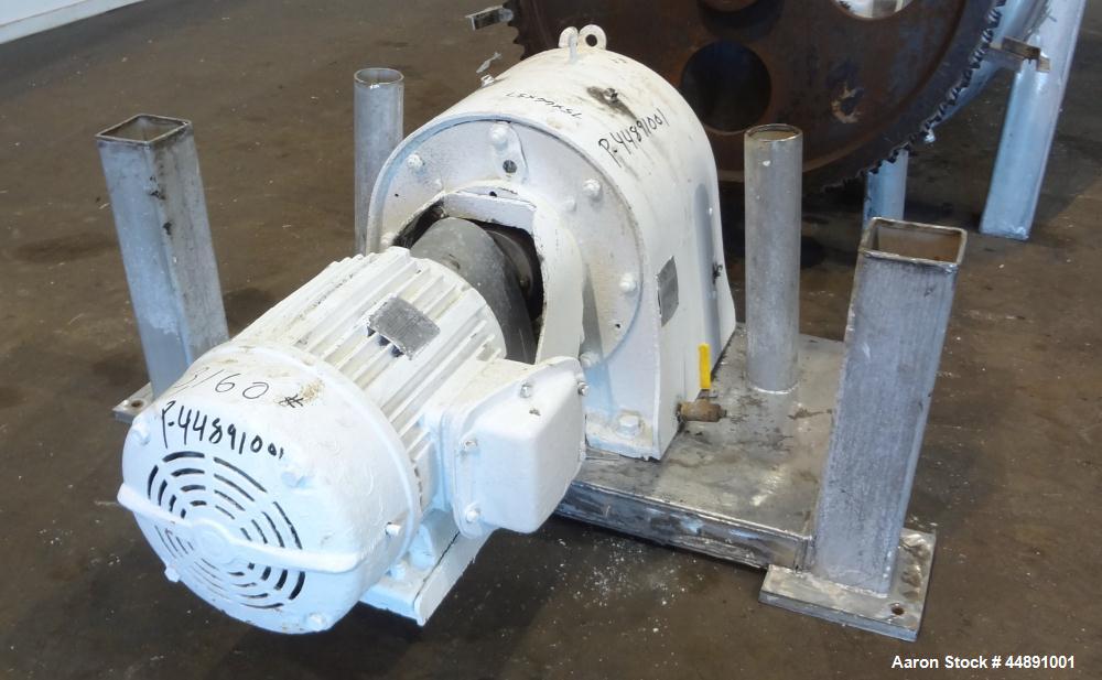 Used Mueller Double Spiral Ribbon Blender, 220 cubic feet working capacity, 304 stainless steel.  304 Stainless steel non-code dimple jacketed trough 60" wide x 129" long x approximately 60" deep, ra...