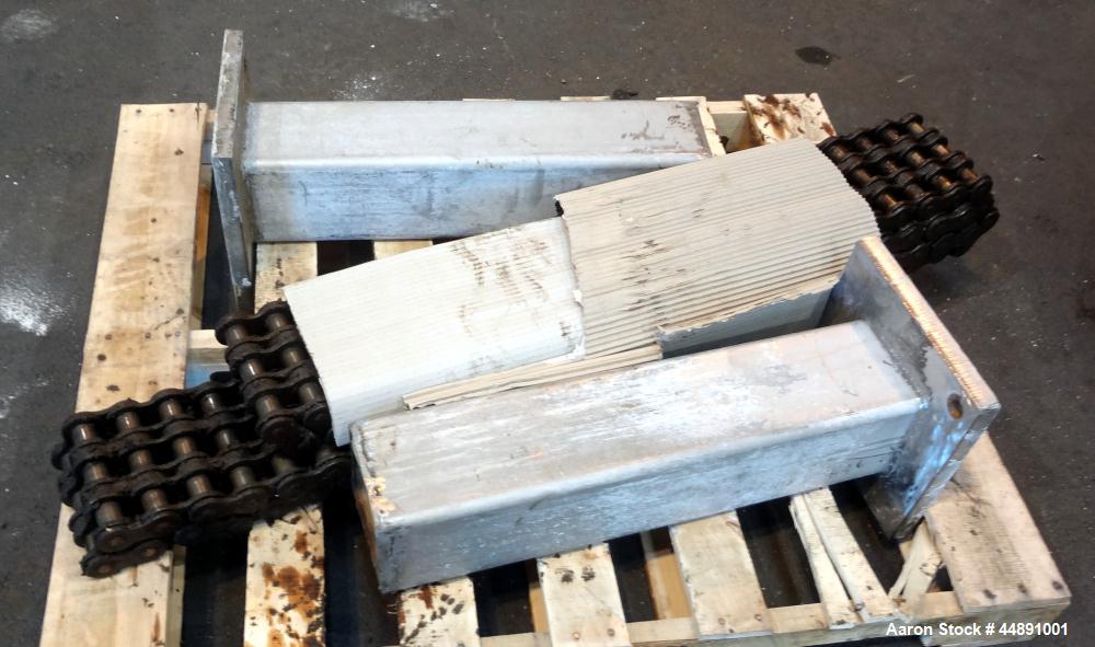 Used Mueller Double Spiral Ribbon Blender, 220 cubic feet working capacity, 304 stainless steel.  304 Stainless steel non-code dimple jacketed trough 60" wide x 129" long x approximately 60" deep, ra...