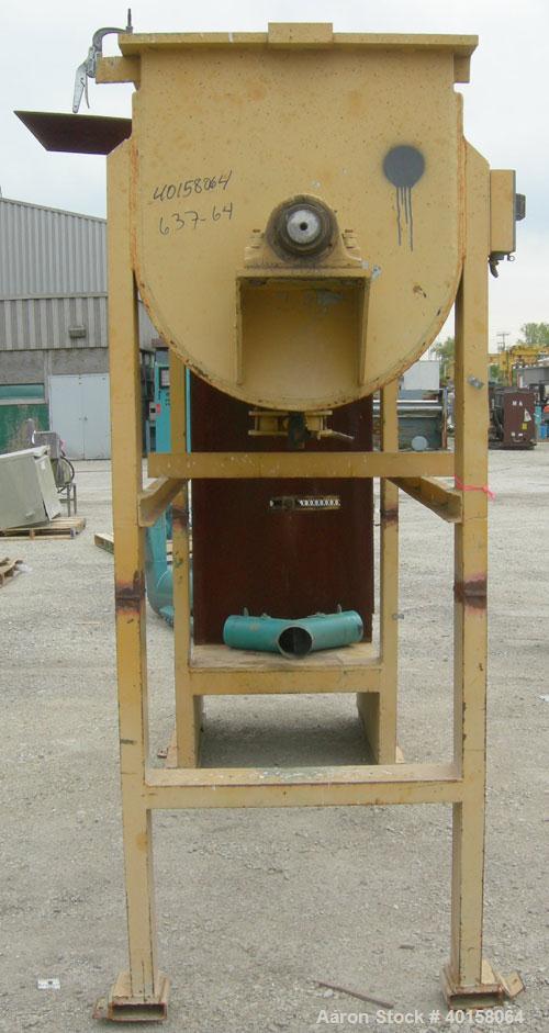 Used Paul O Abbe #10 Double Spiral Ribbon Blender, 40 cubic feet working capacity, 304 stainless steel. Carbon steel jacketed trough 30'' wide x 88'' x approximately 34" deep, rated 14 psi. 5" diamet...