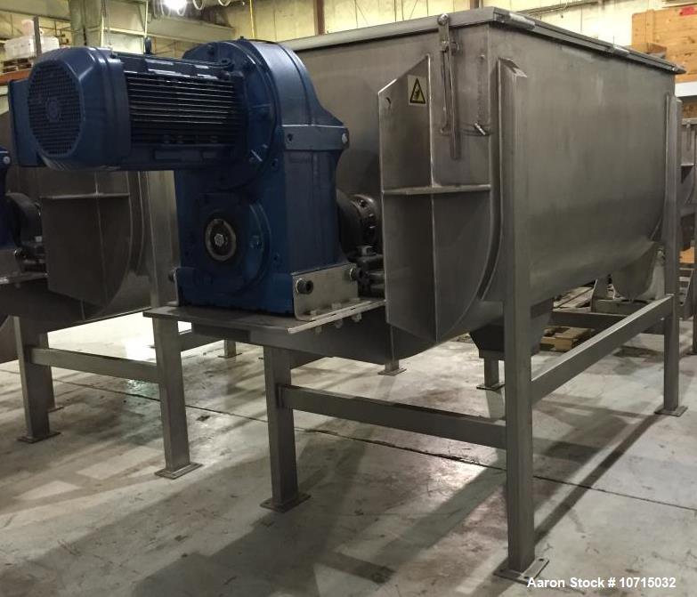 Used New-In-Stock- Paul O. Abbe Model IMB-100 Cubic Foot Ribbon Mixer. 1 Year Warranty. 304 Stainless Steel. All external stiffeners, legs, ribs and supports are constructed of 304 SS. Inside trough ...