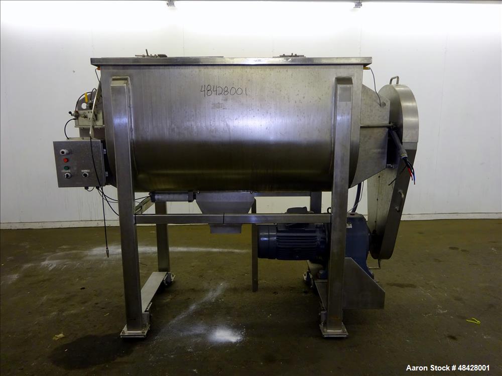 Used Paul O. Abbe Double Spiral Ribbon Blender, Approximately 37.5 Cubic Foot,