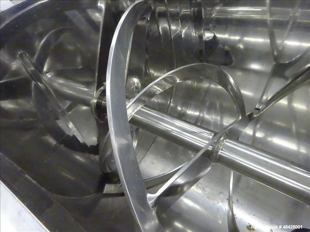 Used Paul O. Abbe Double Spiral Ribbon Blender, Approximately 37.5 Cubic Foot,