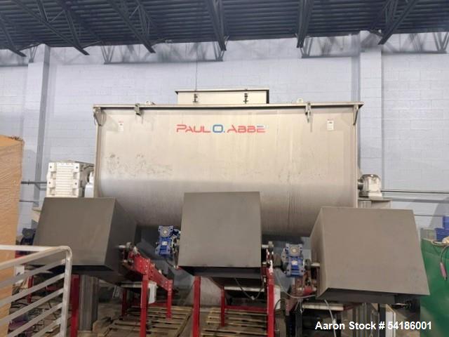 Used Paul O. Abbe Ribbon Blender – Model RB-315, 315 Cu. Ft. 304 Stainless Steel, 75 HP SEW Euro Drive