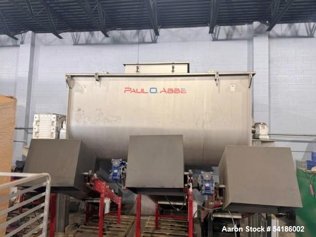 Used Paul O. Abbe RB-315 Ribbon Blender – 315 Cu Ft Stainless Steel Food Grade Industrial Mixer