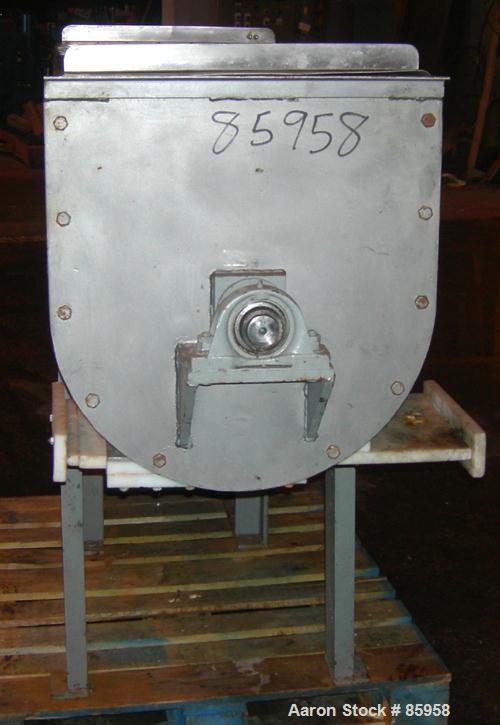 USED: Paul O Abbe double spiral ribbon blender, 8.3 cubic feet working capacity, 304 stainless steel. Non-jacketed trough 50" long x 18" wide x approximately 22" deep. 2-1/2" diameter shaft. Inner ri...