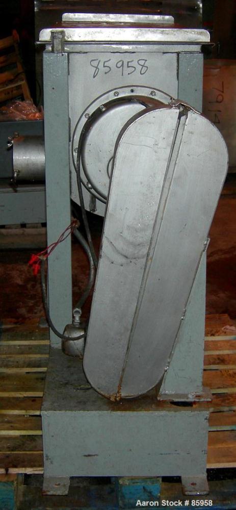 USED: Paul O Abbe double spiral ribbon blender, 8.3 cubic feet working capacity, 304 stainless steel. Non-jacketed trough 50" long x 18" wide x approximately 22" deep. 2-1/2" diameter shaft. Inner ri...