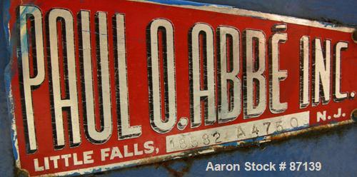 USED: Paul O Abbe double spiral ribbon blender, 1.18 cubic feet working capacity, 304 stainless steel. Non-jacketed trough 12" wide x 16" long x approximately 15" deep. 1-1/2" diameter shaft, inner r...