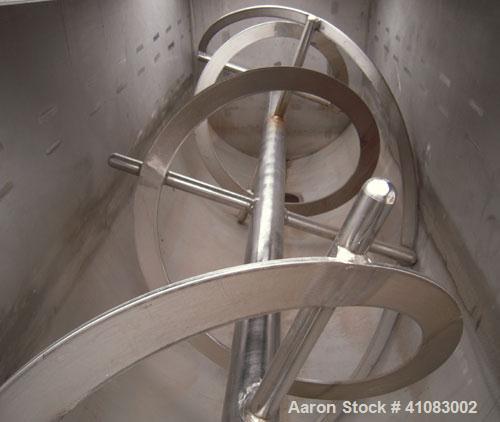 Used Stainless Steel Phlauer/A & J Mixing Heavy Duty Double Spiral Ribbon Blender, Model AJDR4010, 100 cubic feet working capacity