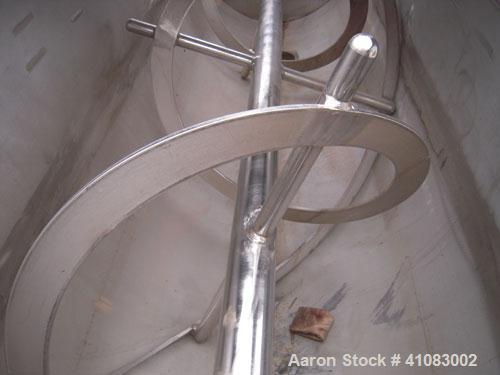 Used Stainless Steel Phlauer/A & J Mixing Heavy Duty Double Spiral Ribbon Blender, Model AJDR4010, 100 cubic feet working capacity